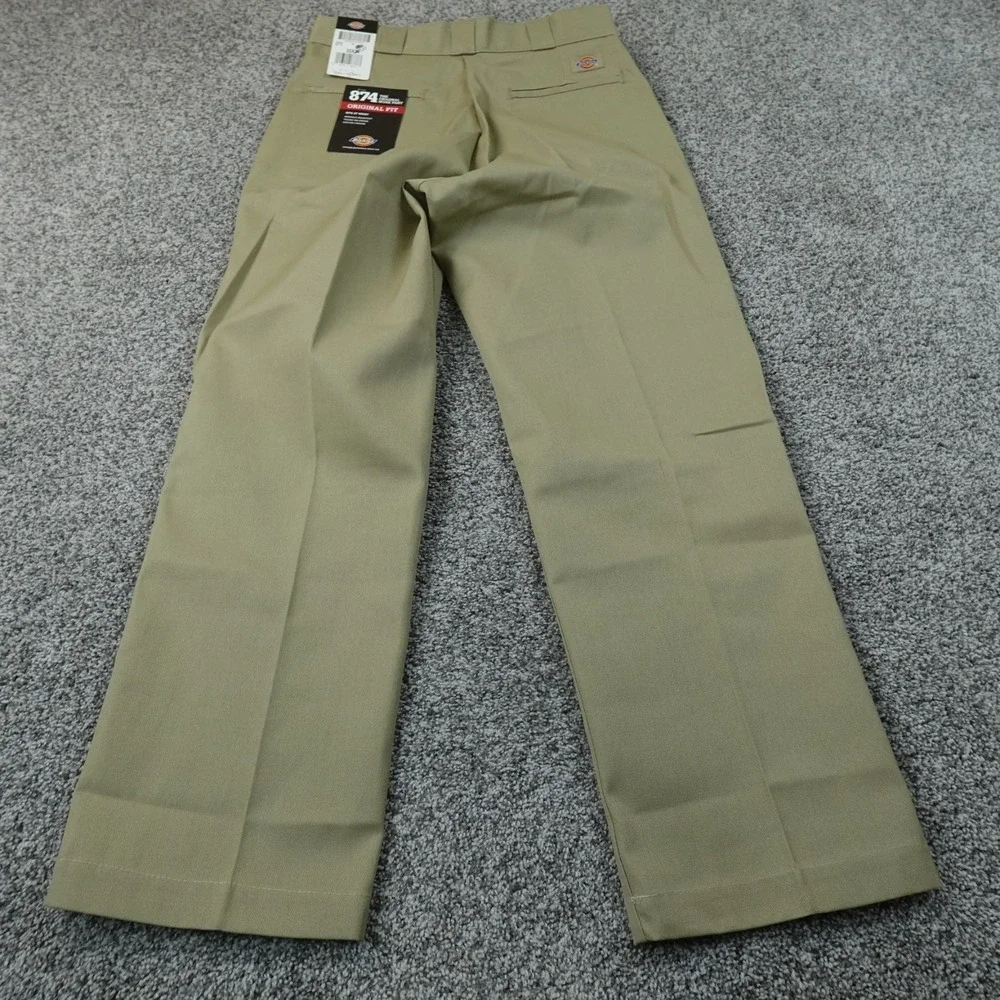 NEW Dickies Pants Mens 32X29 Beige Tan Brown 874 Chino Trouser Flat Front Work